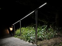 LED Beleuchtung im Handlauf der Gartentreppe